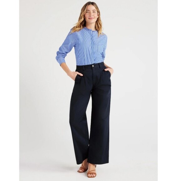 Free Assembly Women’s Wide Leg Chino Pants, 31” Inseam, Size 2 - Picture 2 of 7